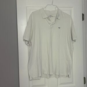 Vineyard Vines Polo Shirt Mens XL White Short Sleeve Casual Whale Logo Adult